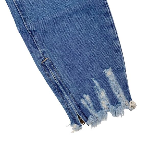 ONE TEASPOON Freebird High Waist Ankle Zip Distressed Crop Skinny Jeans - Picture 8 of 13